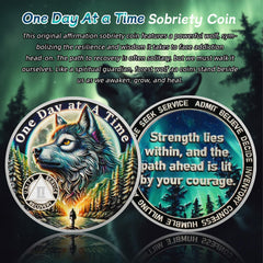 IELCJJ Two-year sobriety coin back shows twelve steps and unity