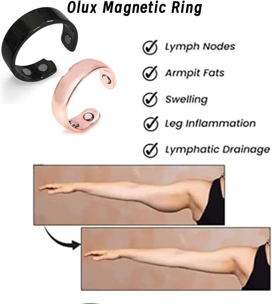 IENRGJ lymphatic magnetic therapy ring acupressure points contact skin.
