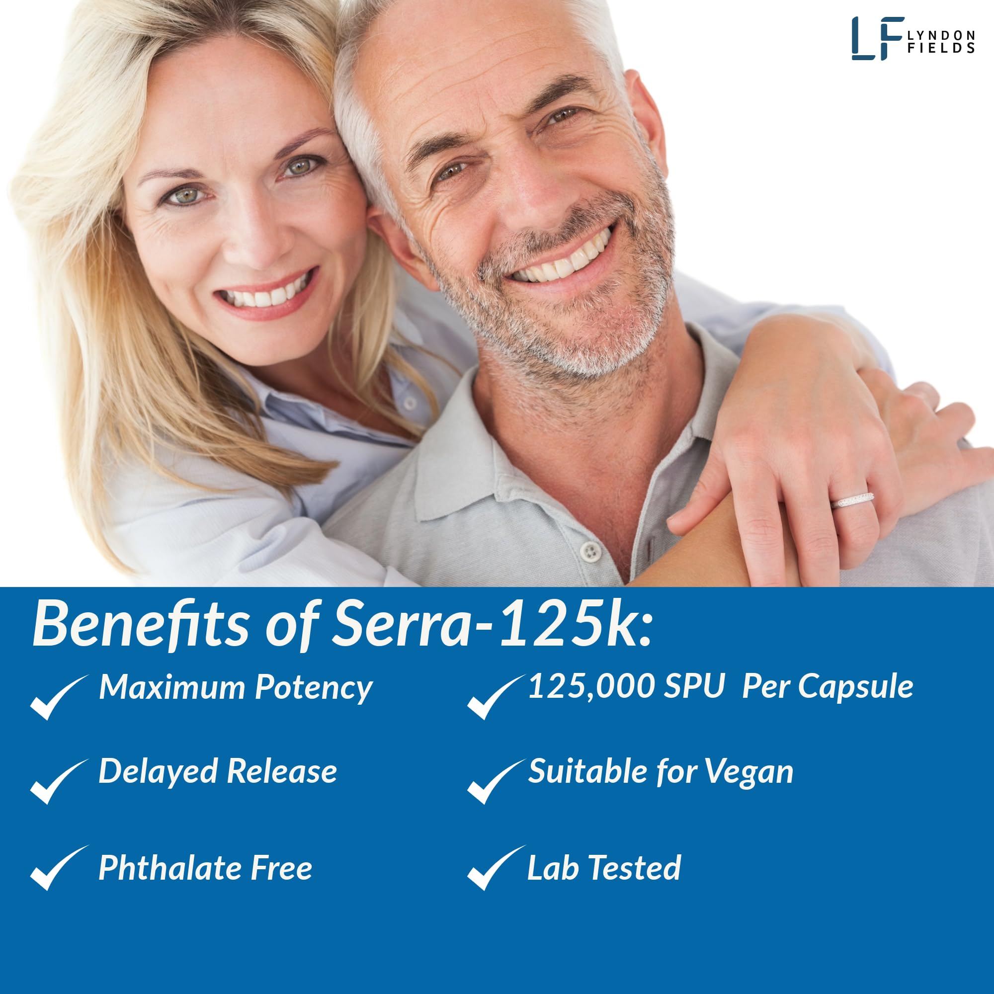 iEnzymes Serra-125K capsules arranged for everyday use