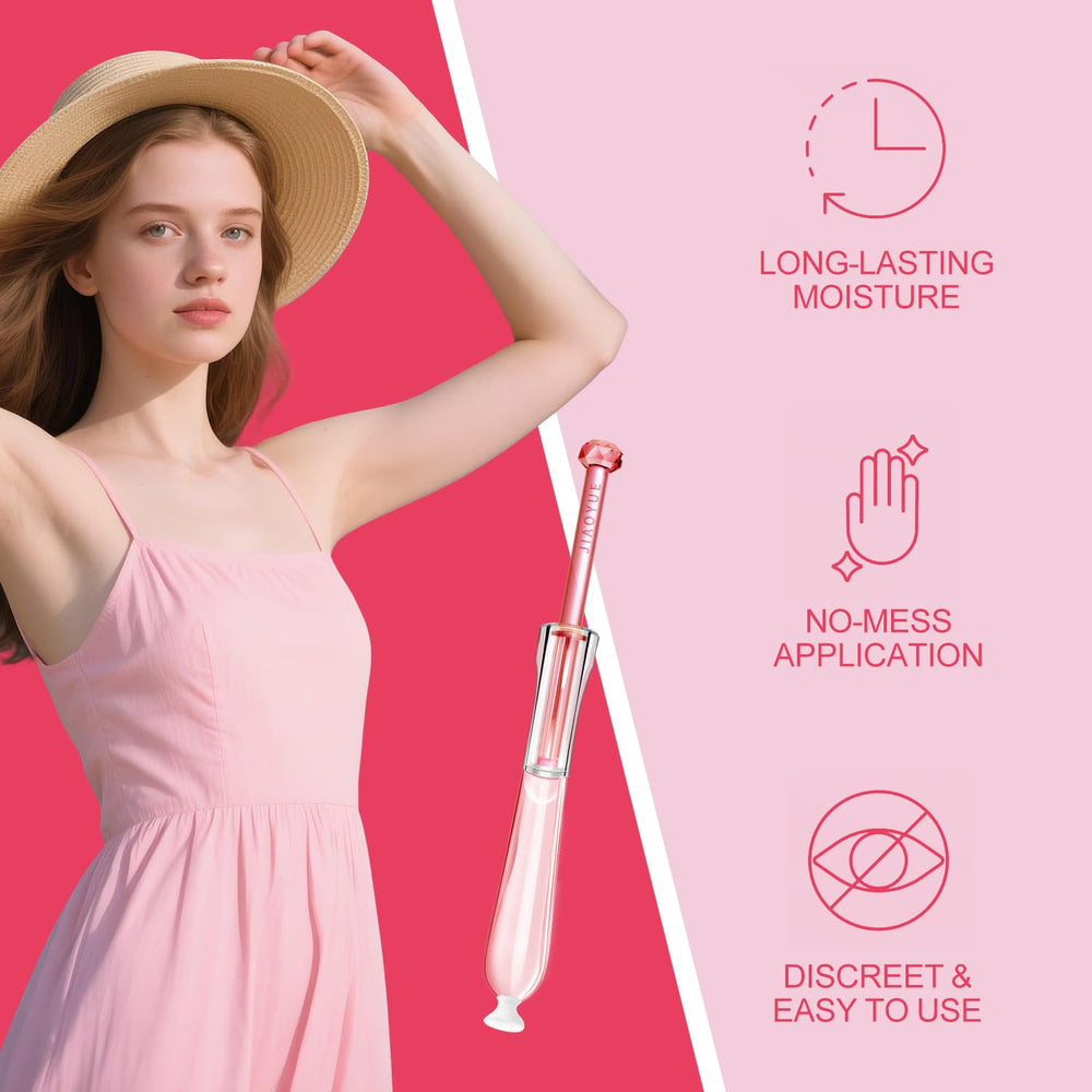 IF L VE feminine firming gel application gesture for comfortable intimacy prep.