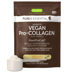 Igennus Advanced Vegan Vanilla Collagen Powder tub ready for smooth shakes