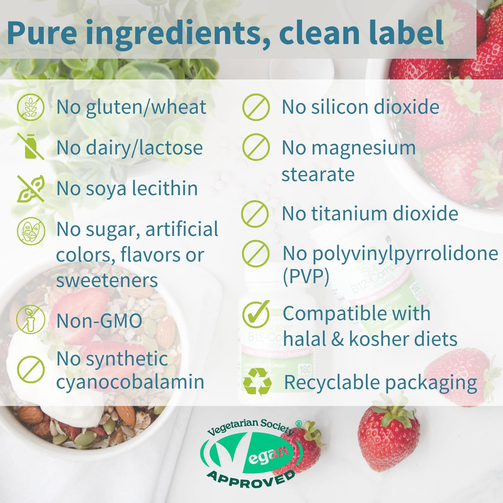 Ingredient list emphasizes vegan, non-GMO and hypoallergenic formula
