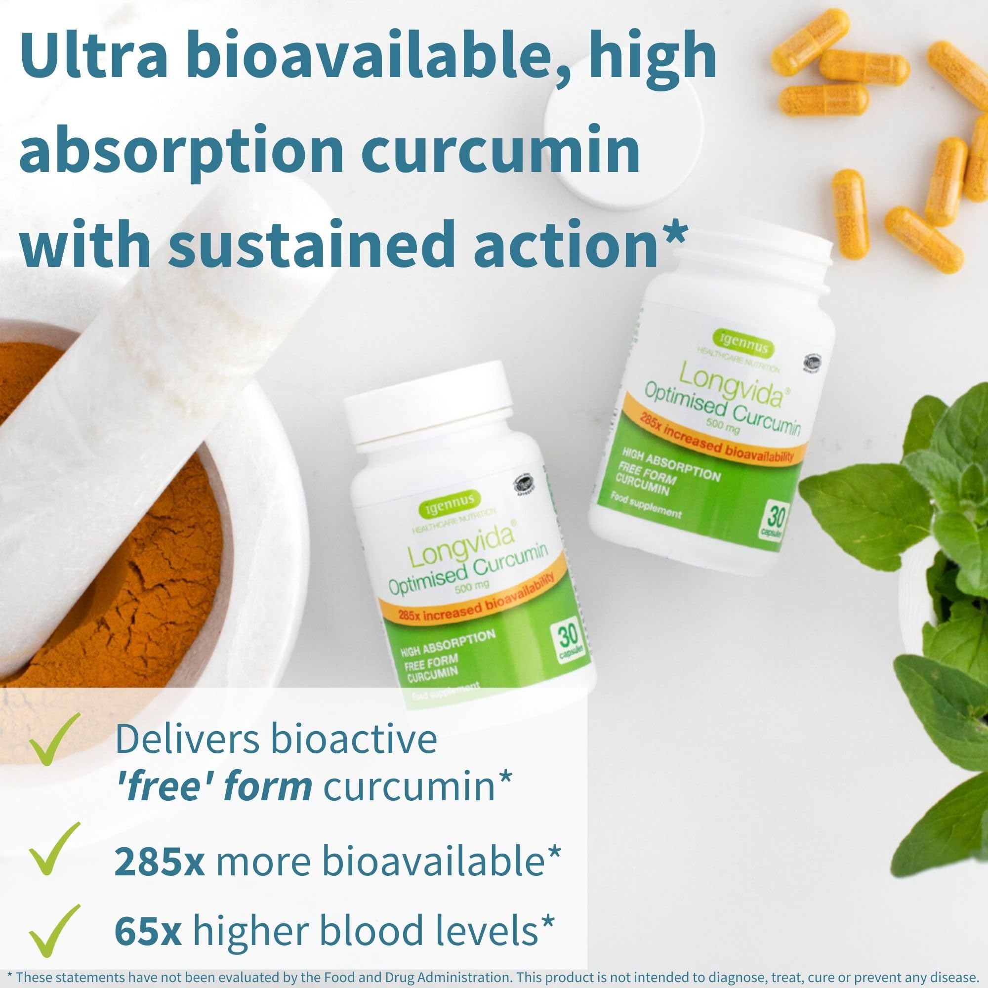 Igennus Longvida capsules close-up emphasizes convenient, vegan-friendly daily dosing.