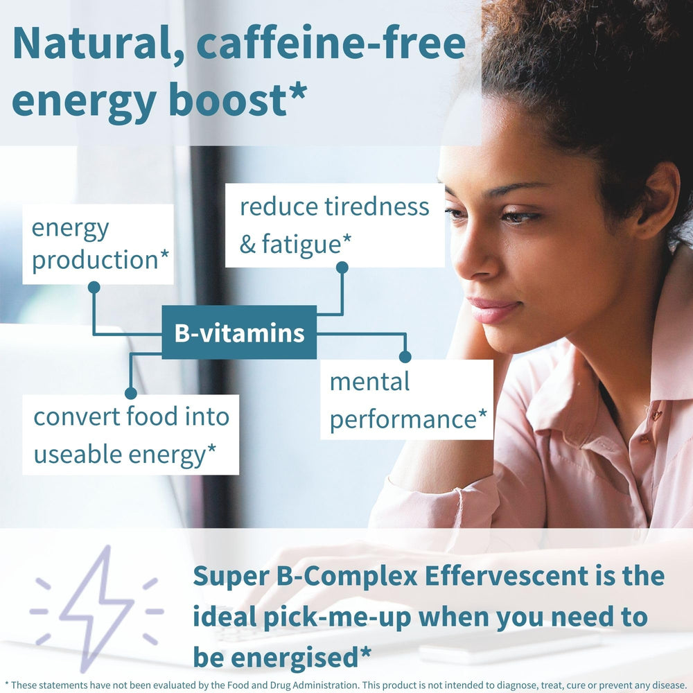 Igennus Super B-Complex provides caffeine-free energy without jitters.