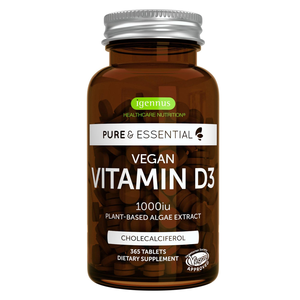 Igennus Vitamin D3 1000IU bottle front for daily immune and bone support.