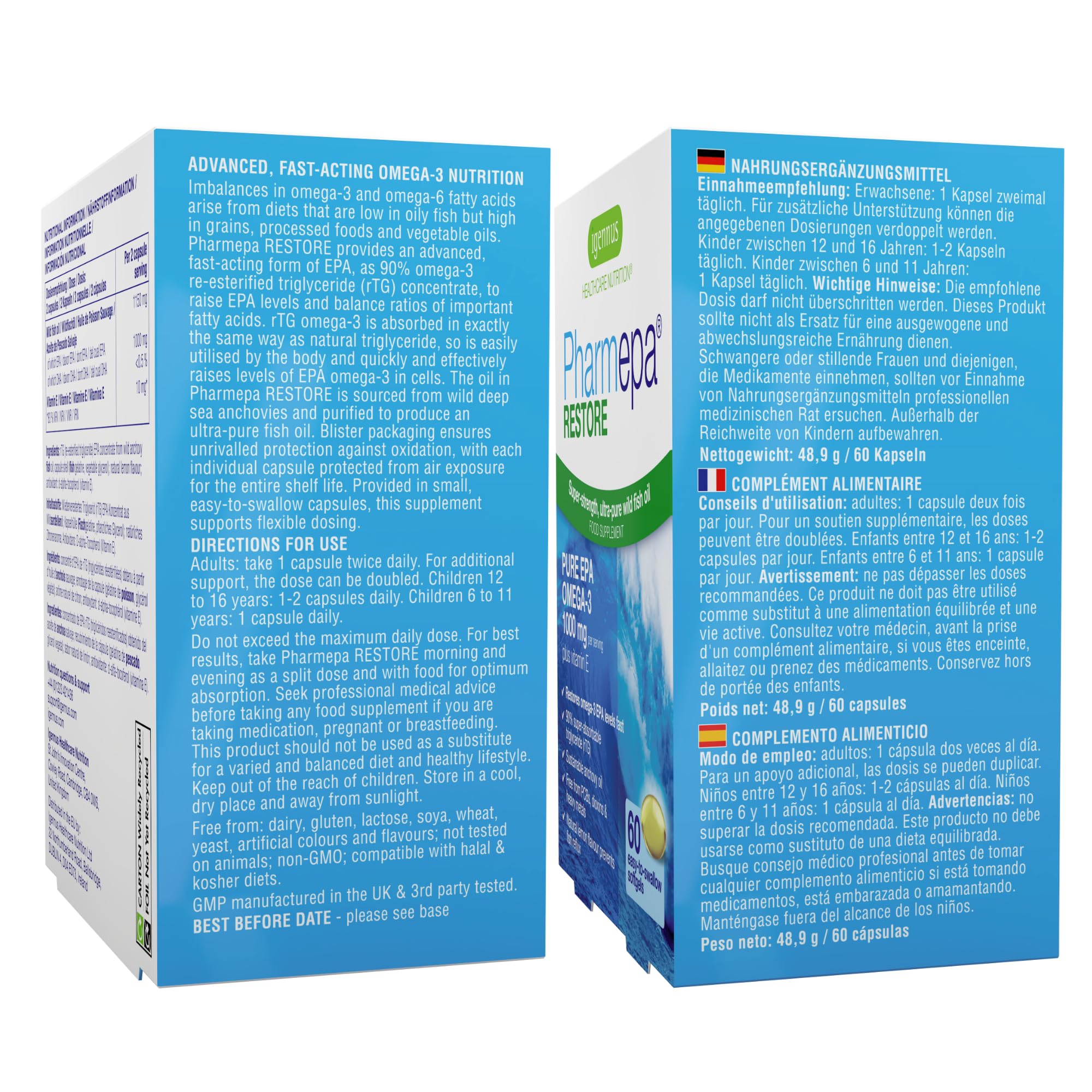 Igennus Pharmepa Restore added vitamin E protects against oxidation