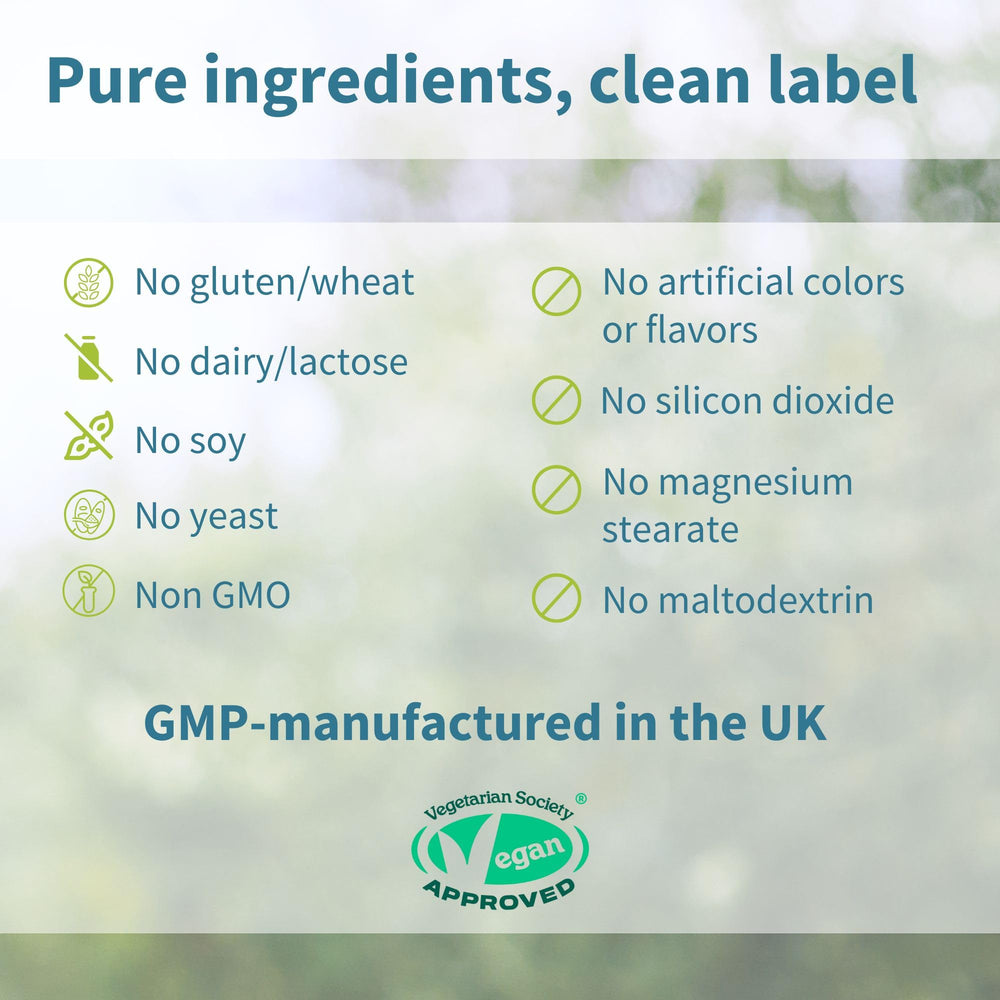 Igennus Pure Methyl Folate vegan and non-GMO seal on packaging