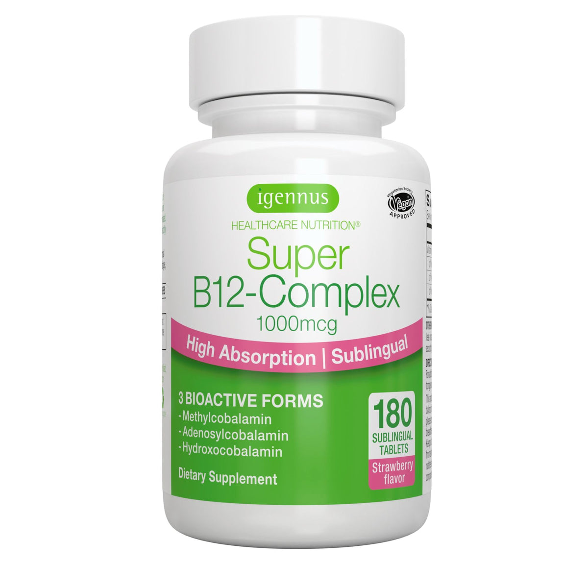 Igennus Sublingual B12 Complex tablets under tongue for fast absorption