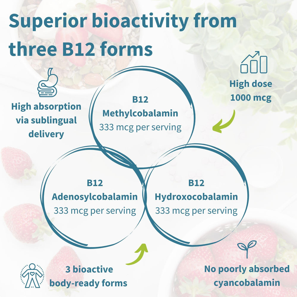 Igennus B12 Complex bottle highlighting vegan and GMP labels for purity