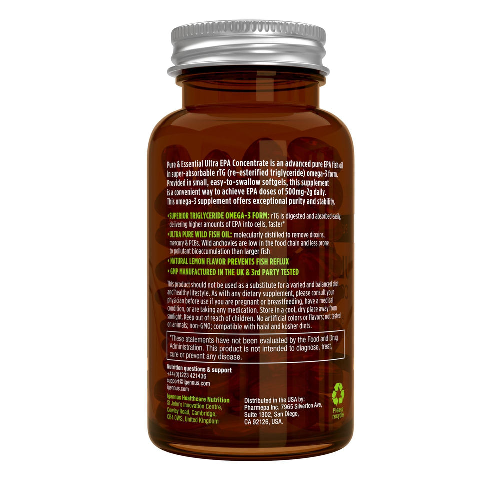 Igennus Ultra Pure Omega-3 EPA 500mg IFOS certification badge