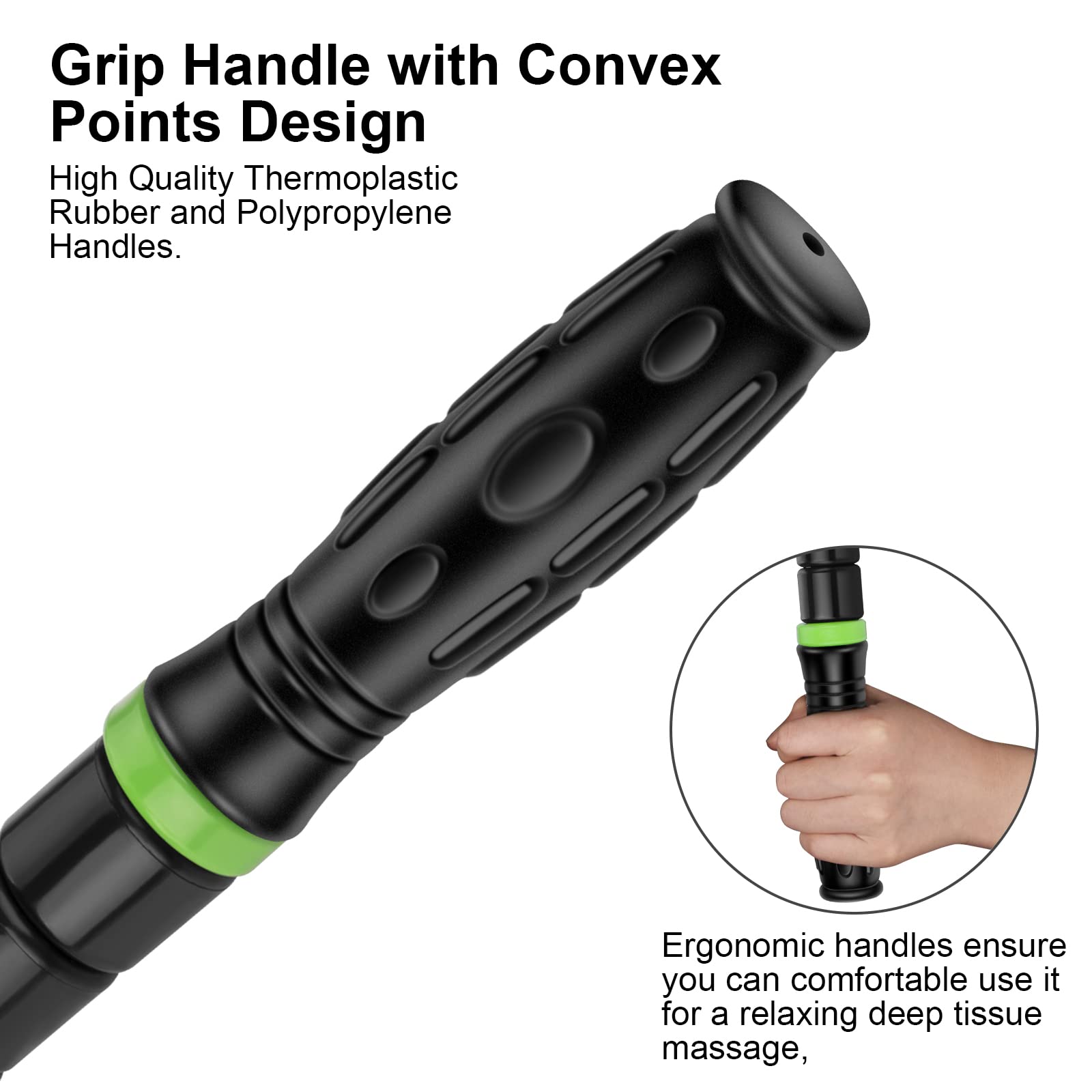 Skin-contact rolling recommended for best effect and user-friendly massage.