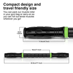 iGreely roller core with seven rollers targets major muscle groups for deep tissue work.