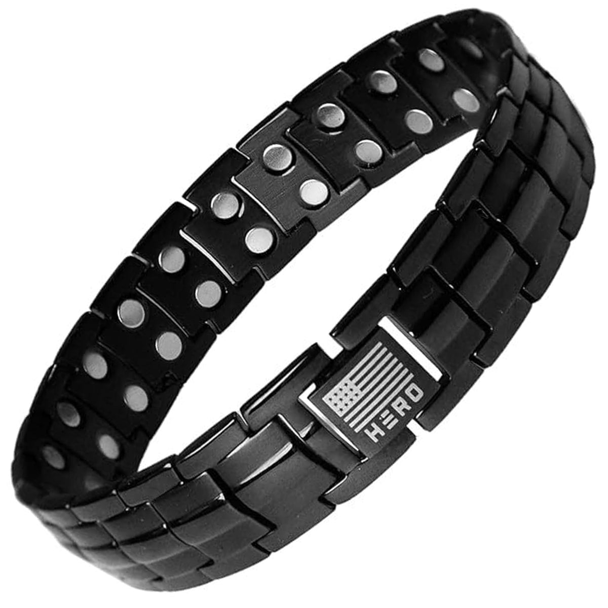iHeartDogs Sherman Tank Bracelet front view with durable titanium links for daily wear