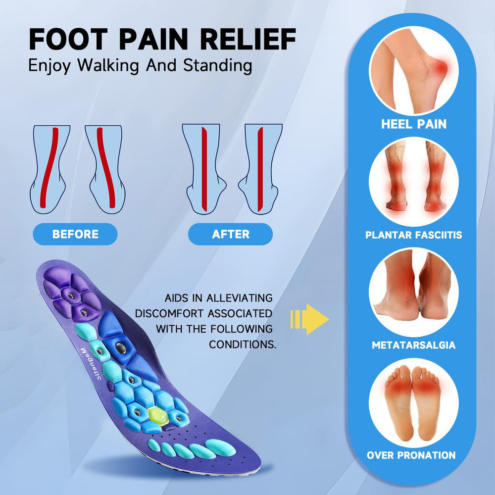 Ihuiniya acupressure insoles fit sneakers, boots, and heels with a slim, cuttable profile.