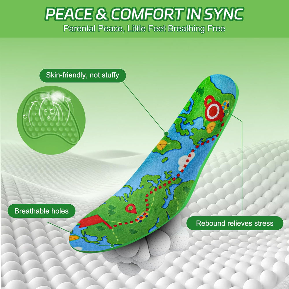 Ihuiniya ultra-soft EVA insoles provide all-day comfort for active children