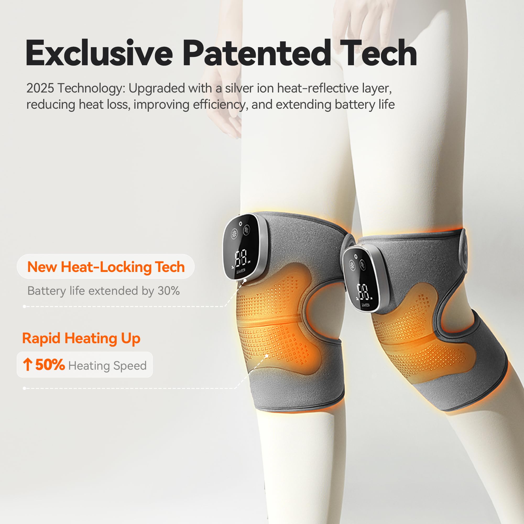 IKEEPFIT four-zone shiatsu heads deliver targeted knee massage.