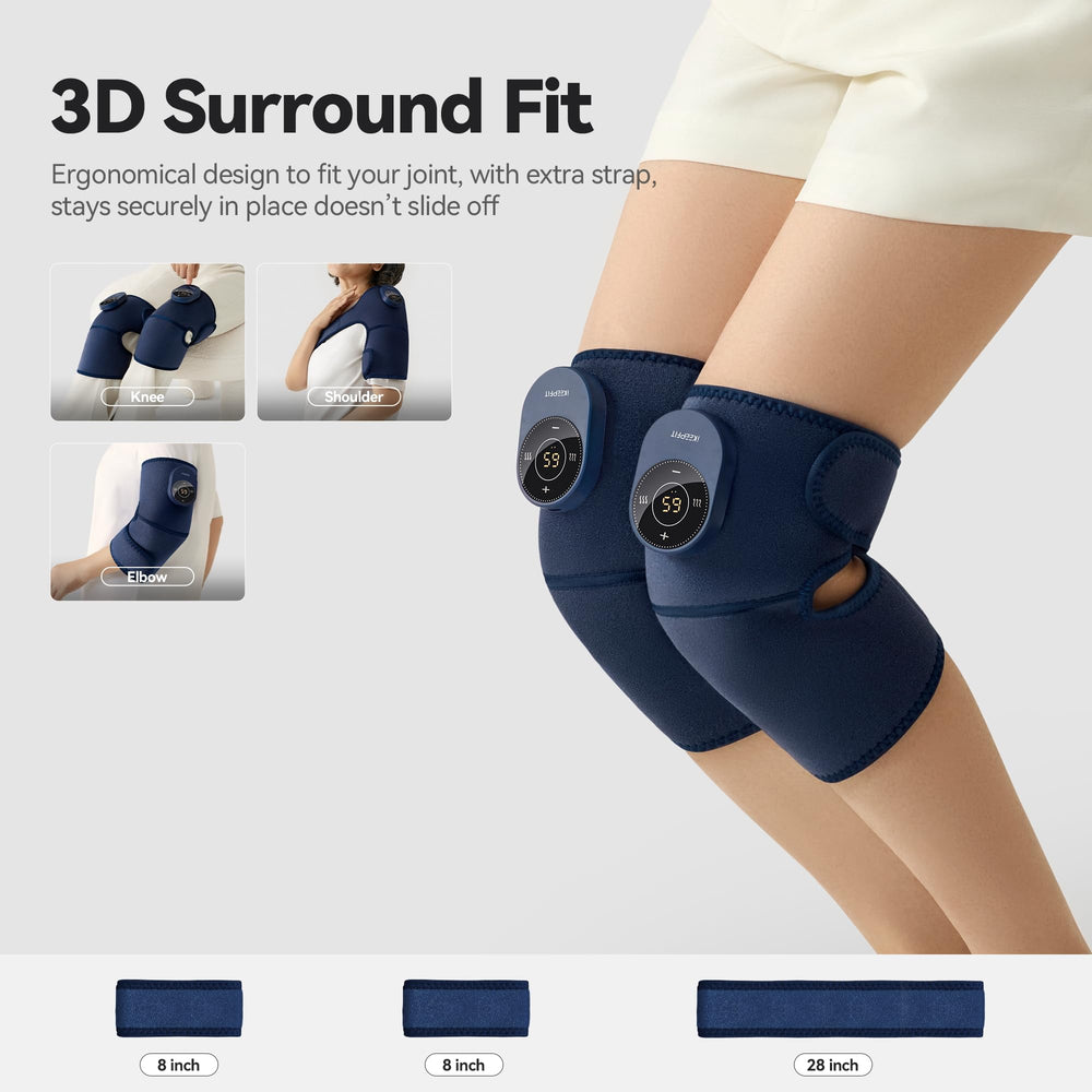 IKEEPFIT portable massager folds for travel and storage.
