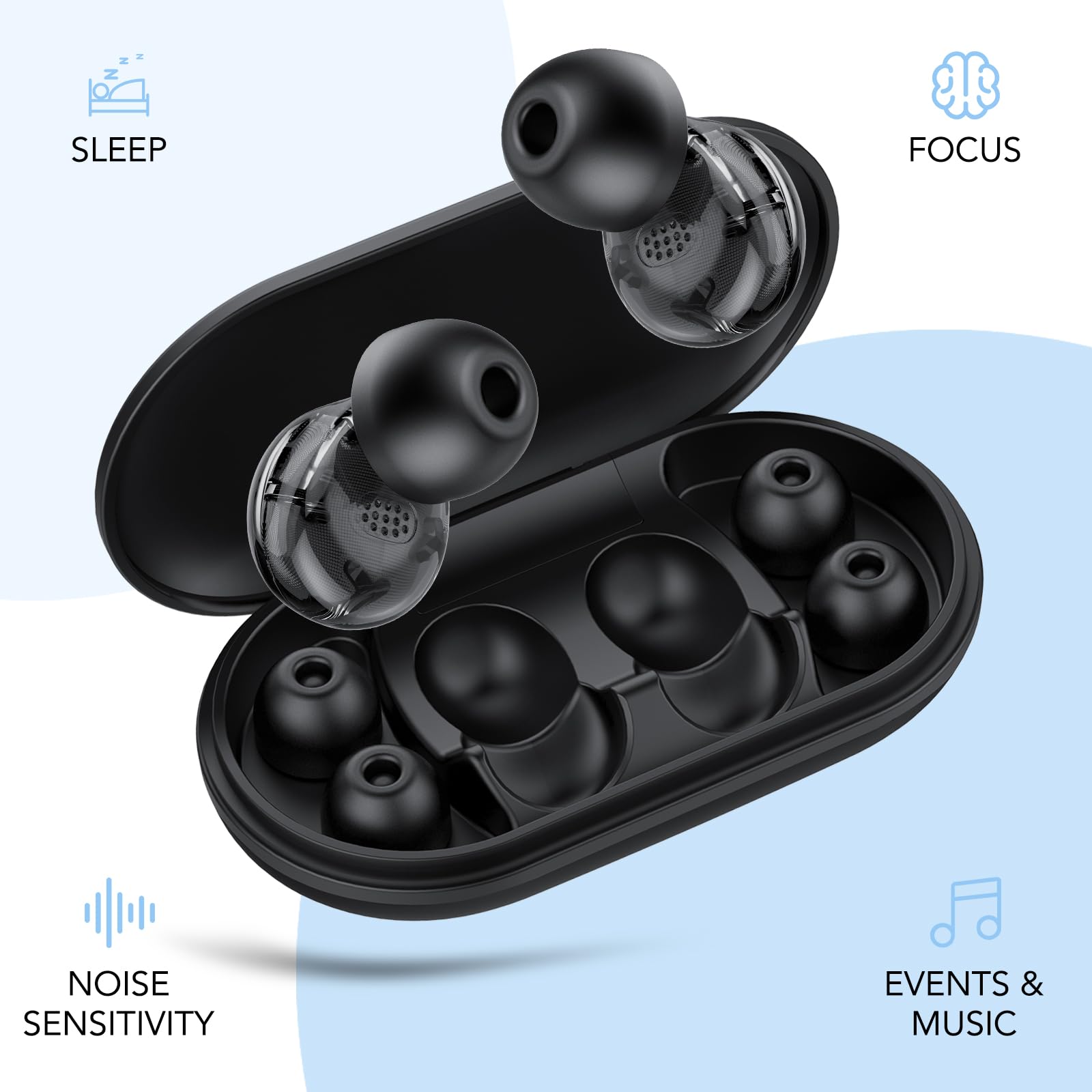 IKG ear plugs at shooting range with soft silicone design.