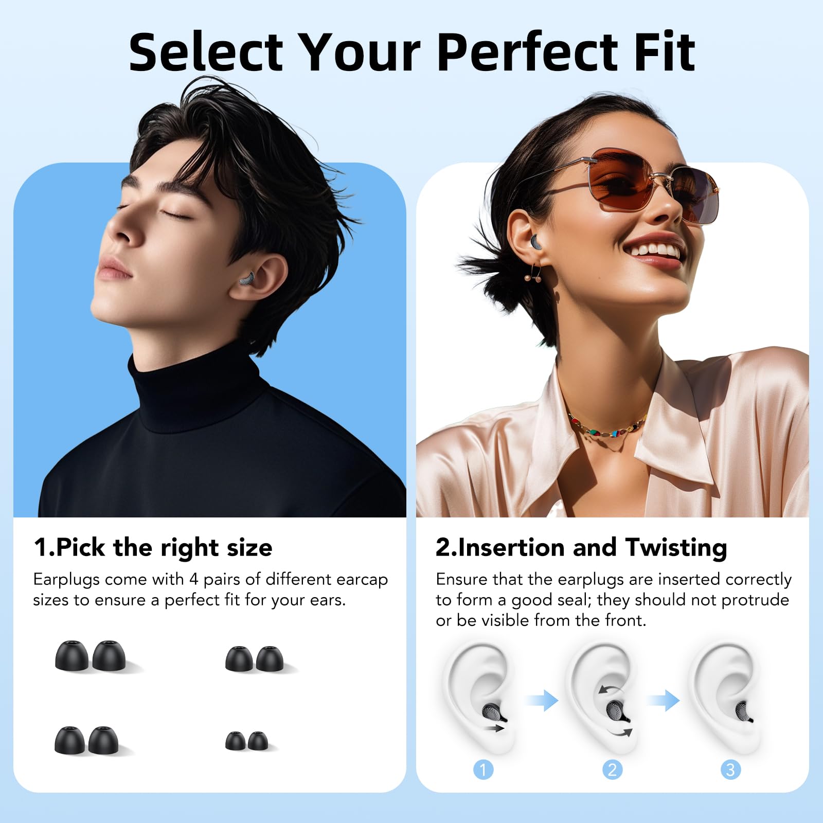 IKG ear plugs sleeping wear comfortable for long nights.