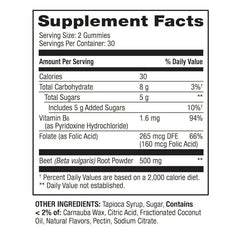 IKJ Beetroot Gummies cherry flavor close-up highlighting natural flavors