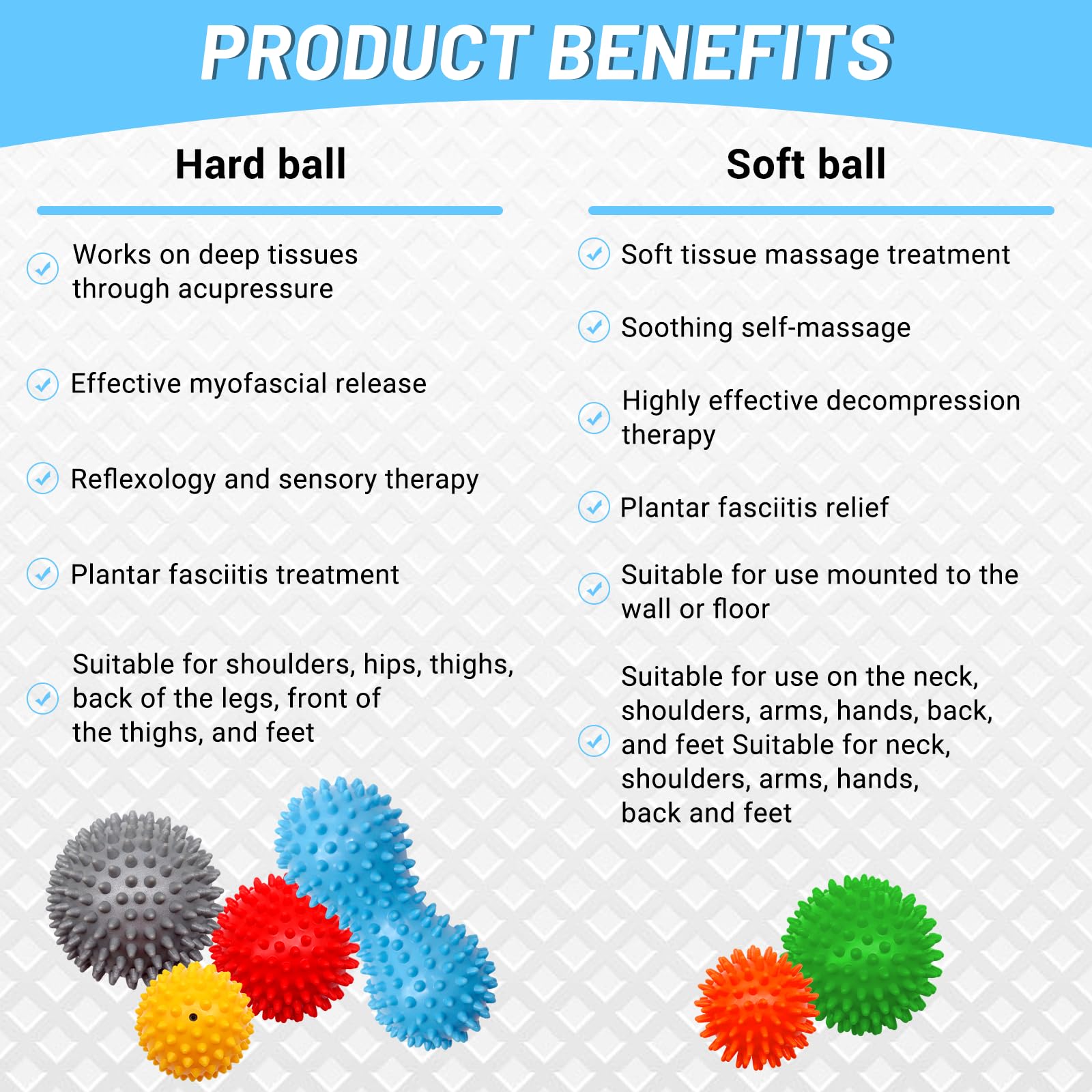 IKKAB green soft ball provides gentle plantar fascia therapy for the feet.