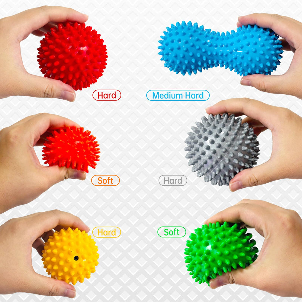 IKKAB red spiky ball targets tough spots for deep tissue work.