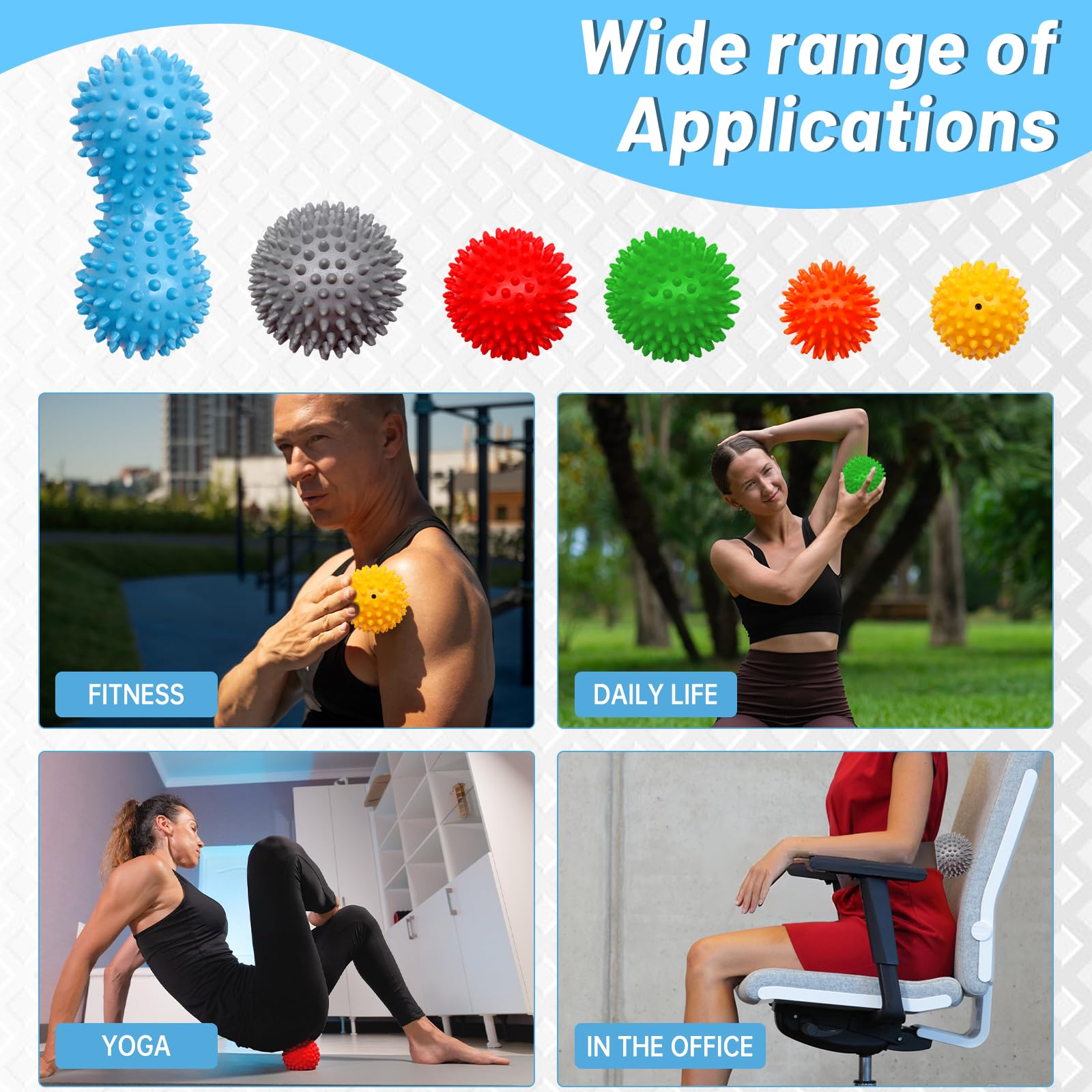 IKKAB yellow short-spike hard ball enables precise trigger point work.