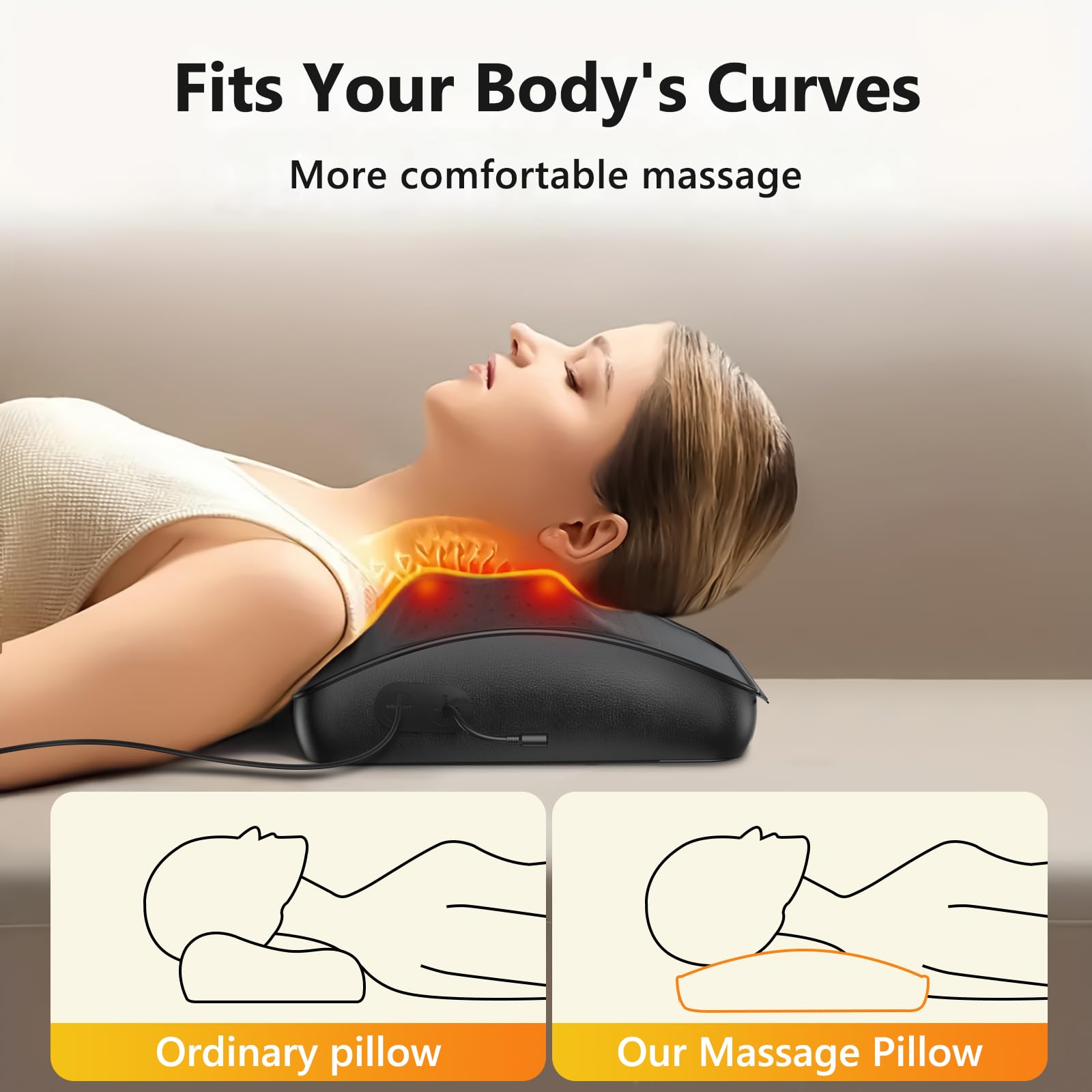 iKristin 3D kneading nodes provide deep tissue massage for shoulders.