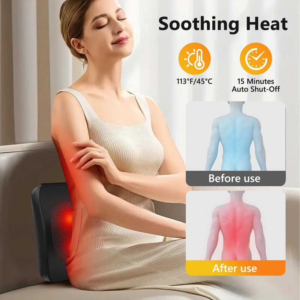 iKristin portable massager with home, office, and car adapters.