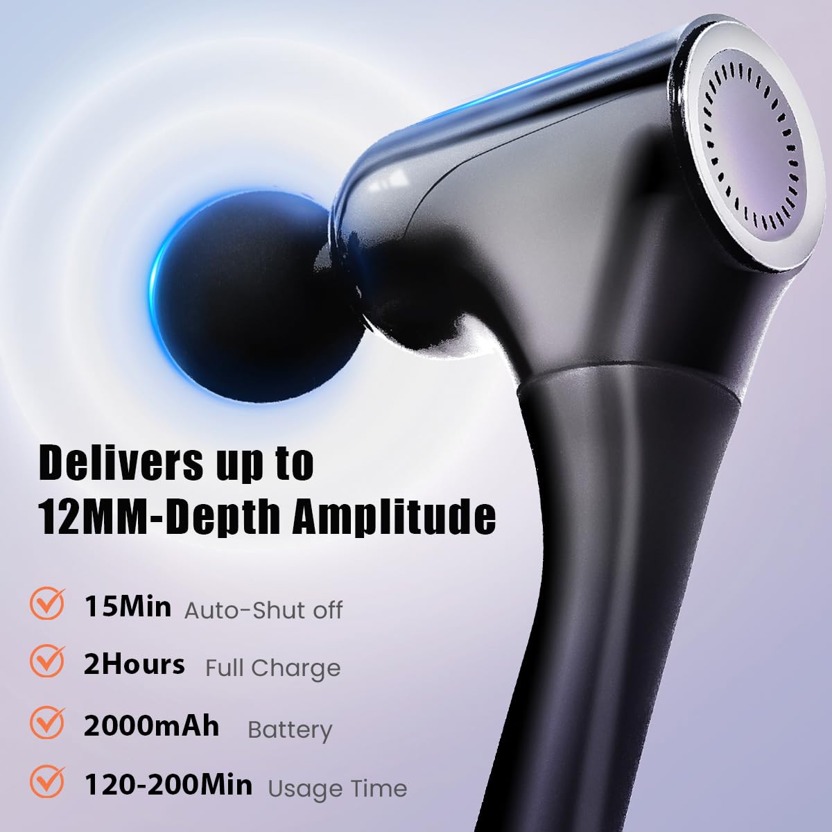 iKyoor Portable massage gun suitable for home, gym, or office.