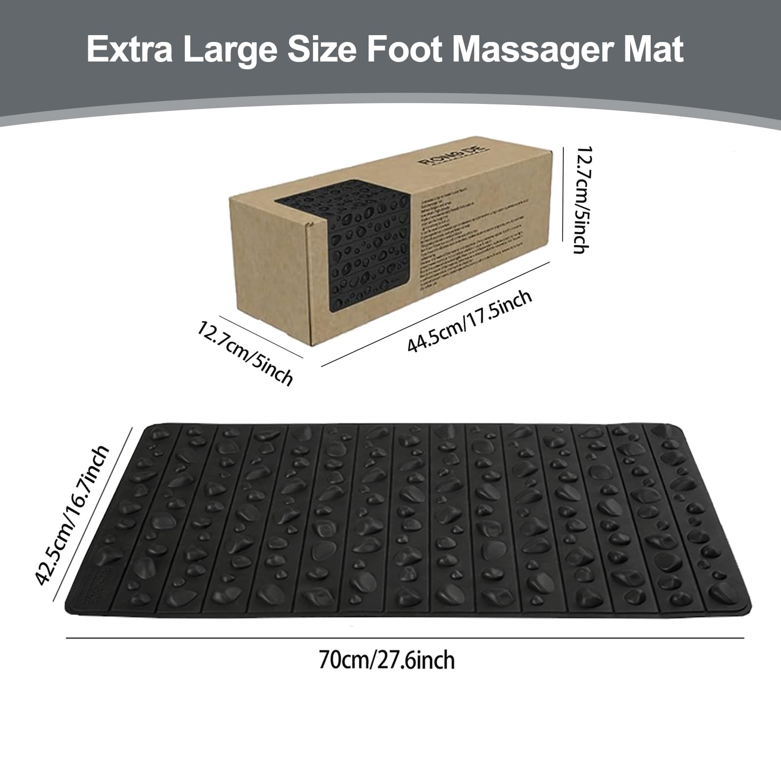 iLivin foot massage mat showing varied pebble heights for targeted pressure.