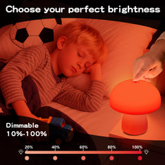 illuwise mushroom light with touch control for easy adjustments