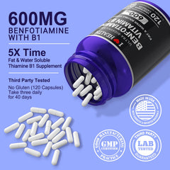 I LOVE HEALTH Benfotiamine label highlighting third-party testing