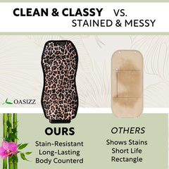 OASIZZ Reusable Castor Oil Pack Wrap for Stomach – 5-Piece, Adjustable 30–60 Inch, Cheetah Dark Fabric