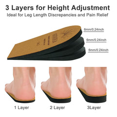SIIHEA Adjustable Heel Lifts for Shoes, 1/4'' Height Increase Insoles for Achilles Tendonitis, Heel Pain, Leg Length Discrepancy, Plantar Fasciitis, Shoe Lifts (Large (1 Pair), Brown)