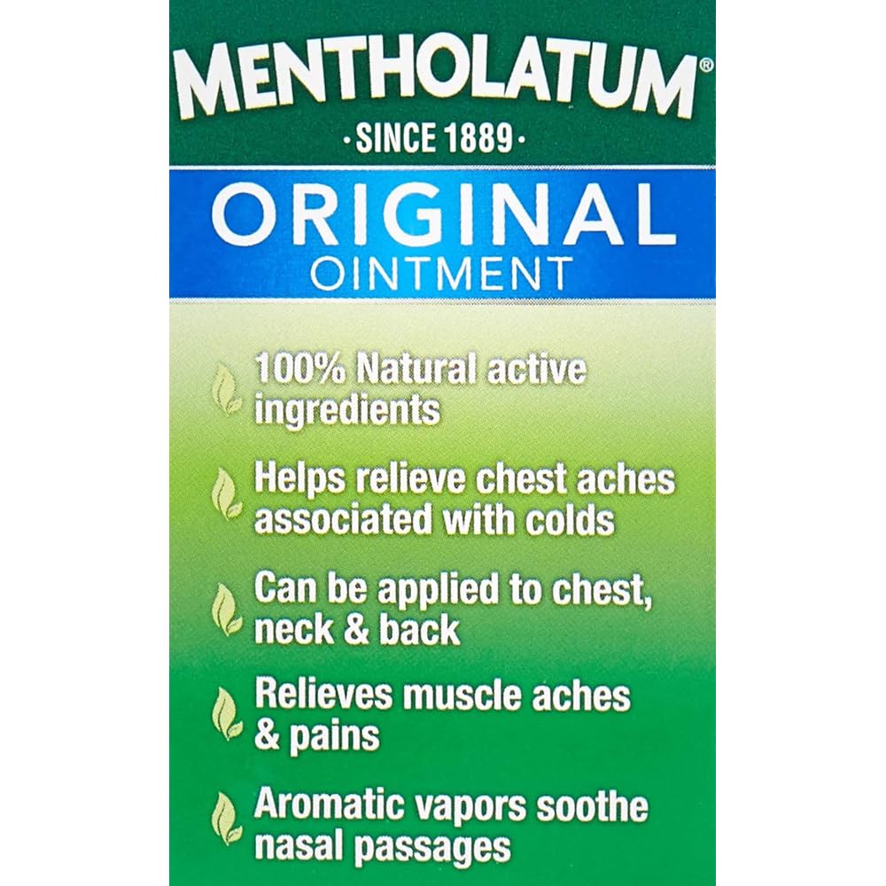 Mentholatum Ungüento Original – Alivio Aromático y Vapores, 1 oz (Pack de 2)