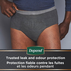Depend Real Fit Men’s Incontinence Underwear – Maximum Absorbency, Large/X-Large (12ct)