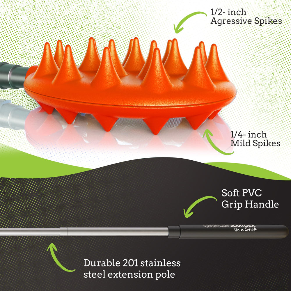 Cactus Scratcher dual-ended back scratcher offers gentle and deep scratching options.