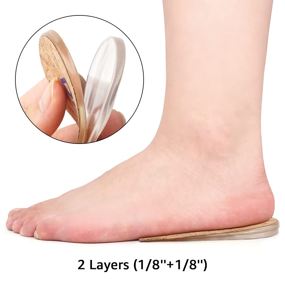 Dr. Foot's Heel Lift for Leg Length Discrepancies, Height Increase Insole for Heel Spurs, Heel Pain, Sports Injuries, and Achilles tendonitis (2 Layers: Small-Women's 4.5-9.5|Men's 6-8.5)