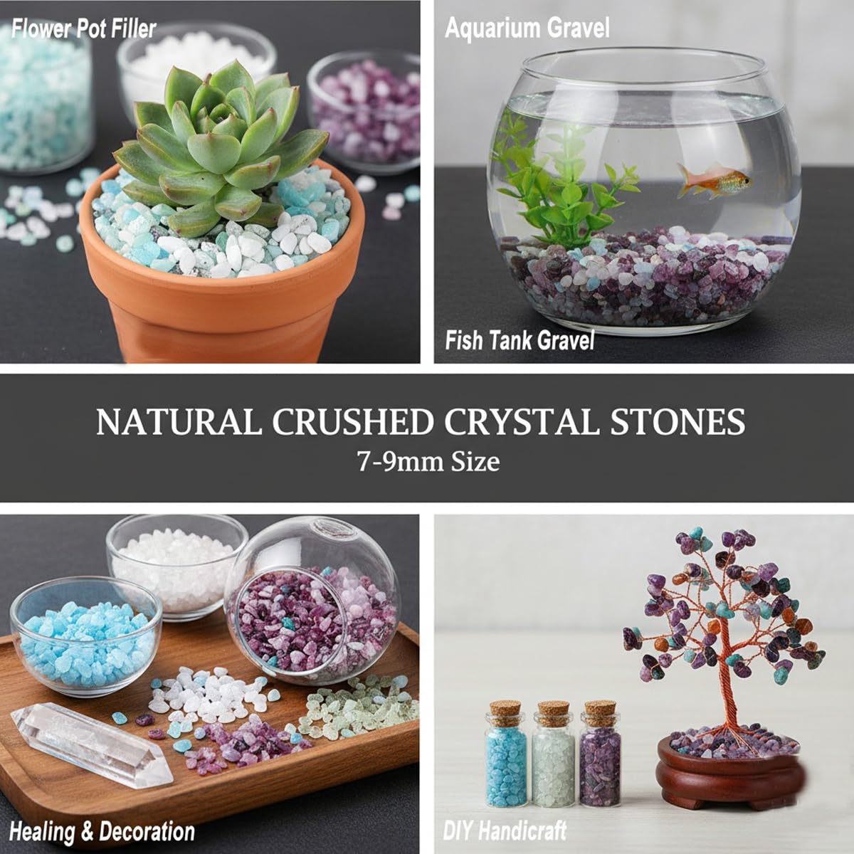 Erliway Cuarzo Rosado – Pedacitas 7-9mm, Cristal Pulido para Joyería y Decoración