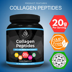 Iman Vitamins collagen powder scoop shows easy daily protein portion.