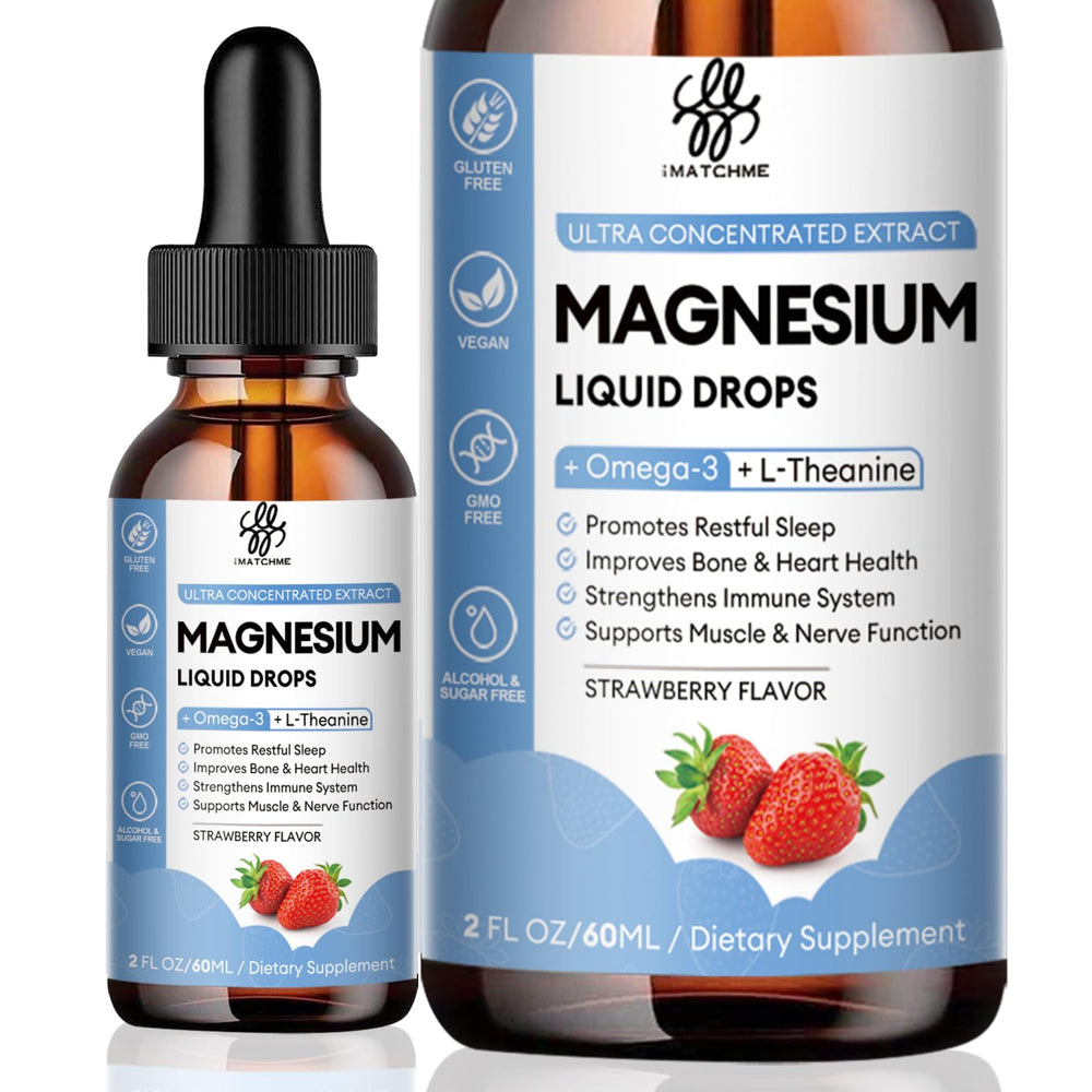 iMATCHME magnesium glycinate liquid drop bottle ready for daily calm and sleep support