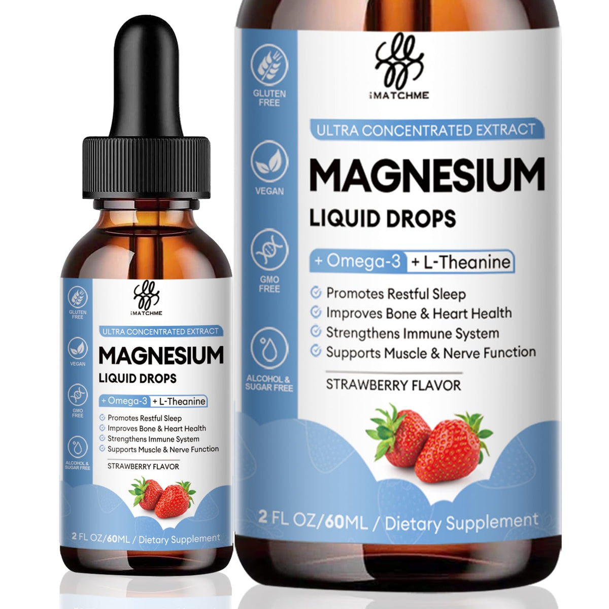 iMATCHME magnesium glycinate liquid drop bottle ready for daily calm and sleep support