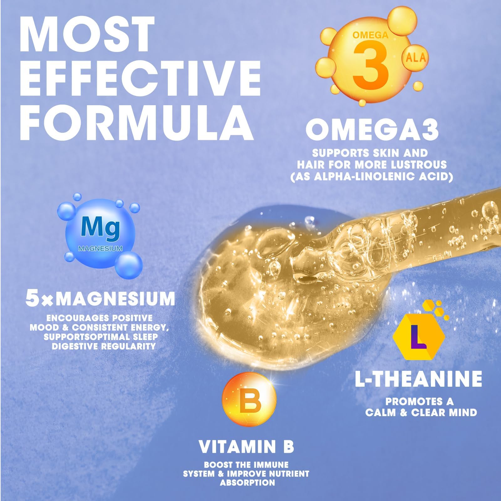 iMATCHME omega-3 and L-Theanine icons highlighting wellness benefits