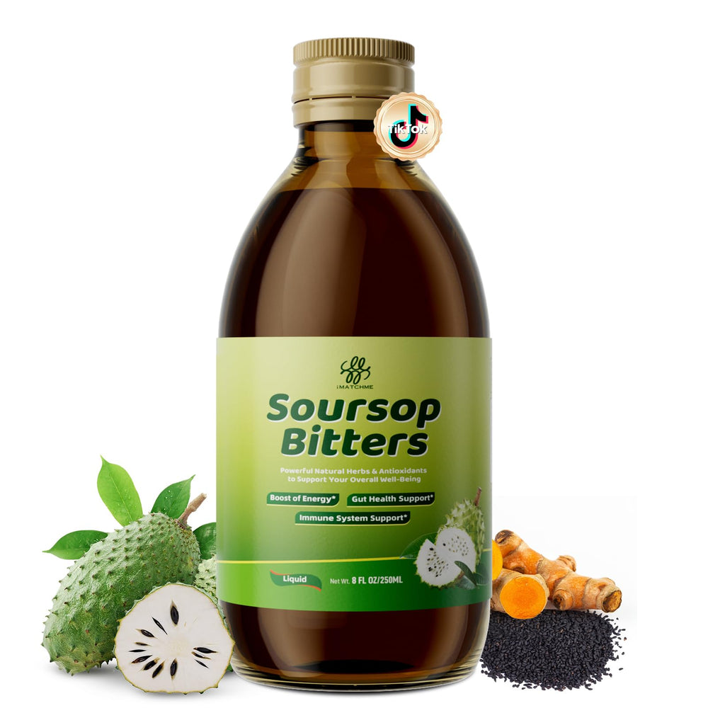 iMATCHME Soursop BittersLiquid bottle view showing a clean herbal blend for daily wellness