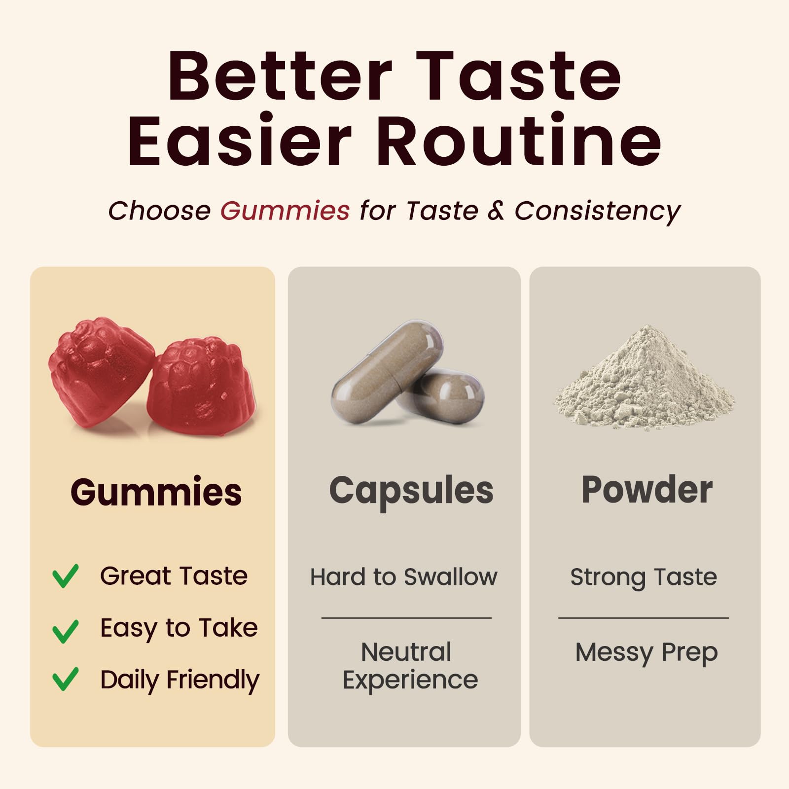 iMATCHME Strawberry flavor makes daily wellness enjoyable.