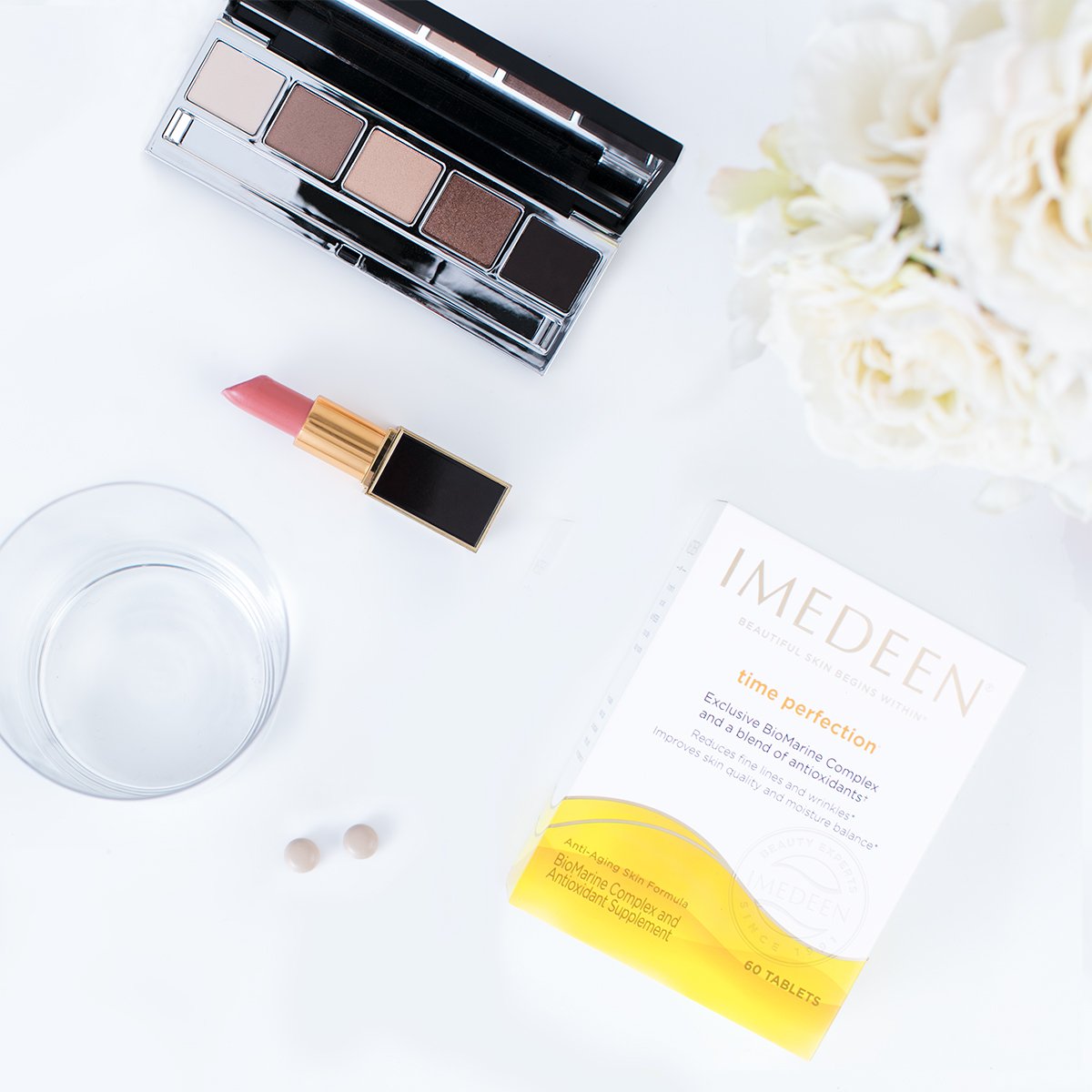 Imedeen Time Perfection nutrients graphic communicates key ingredients supporting skin resilience
