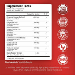 Pouring Immortal Herbs Cayenne Capsules for an easy daily dose.