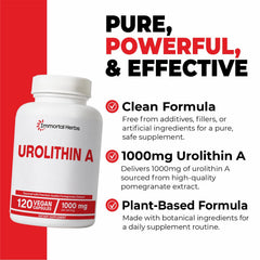 Immortal Herbs pomegranate peel extract capsule highlights plant-based source.