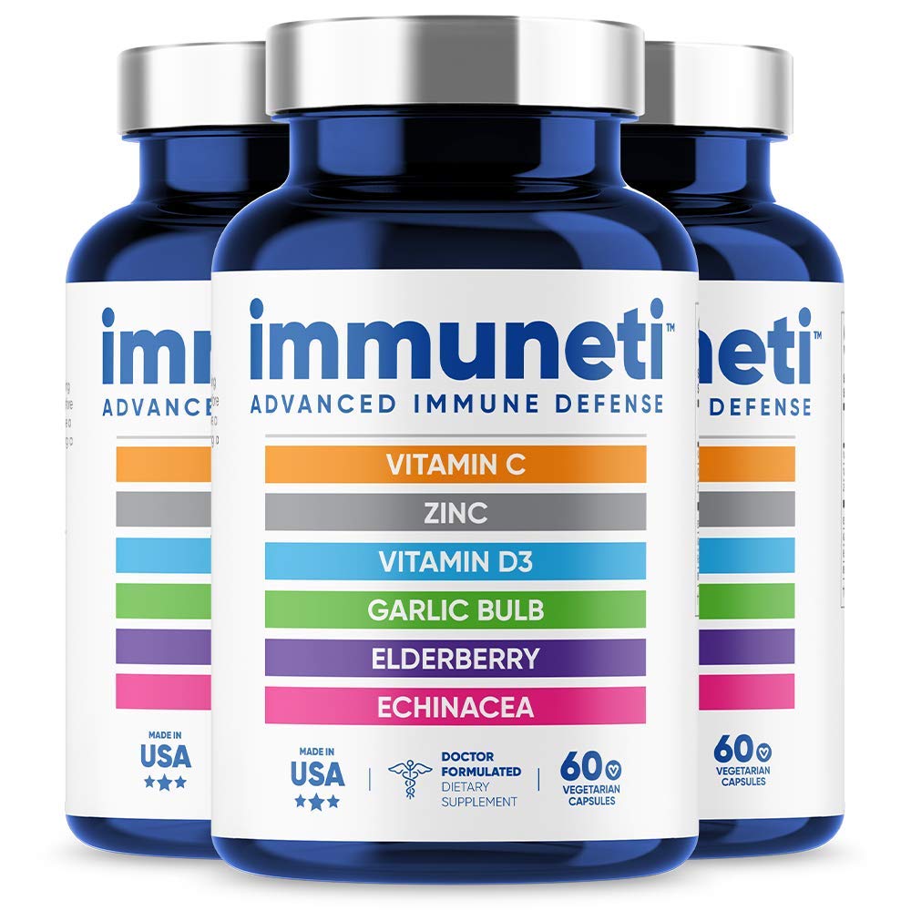 Immuneti Advanced Immune Support bottle front for daily immune support.